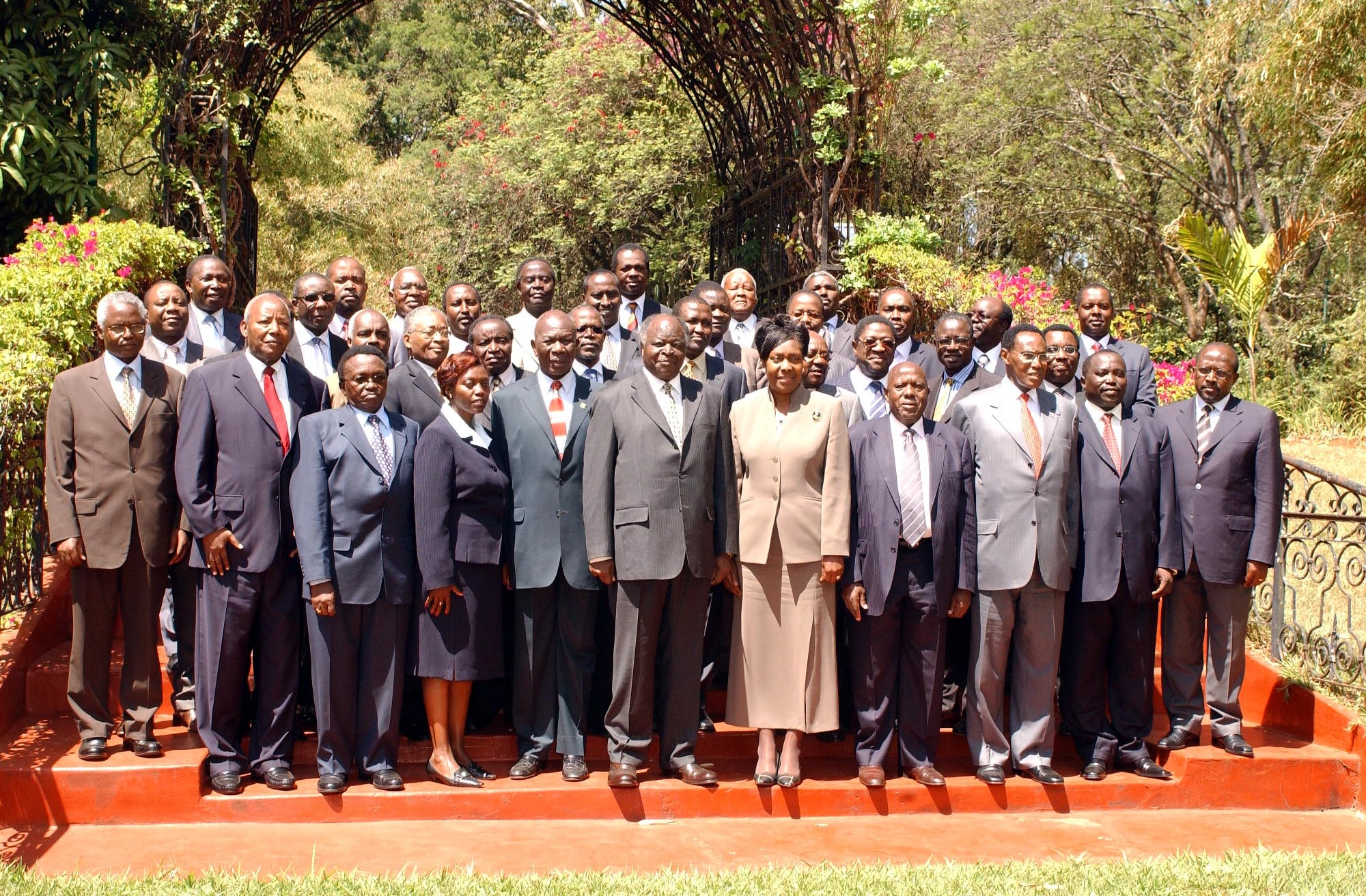 President Mwai Kibaki Group Photo with Cabinet Ministers at State House Gardens Nairobi