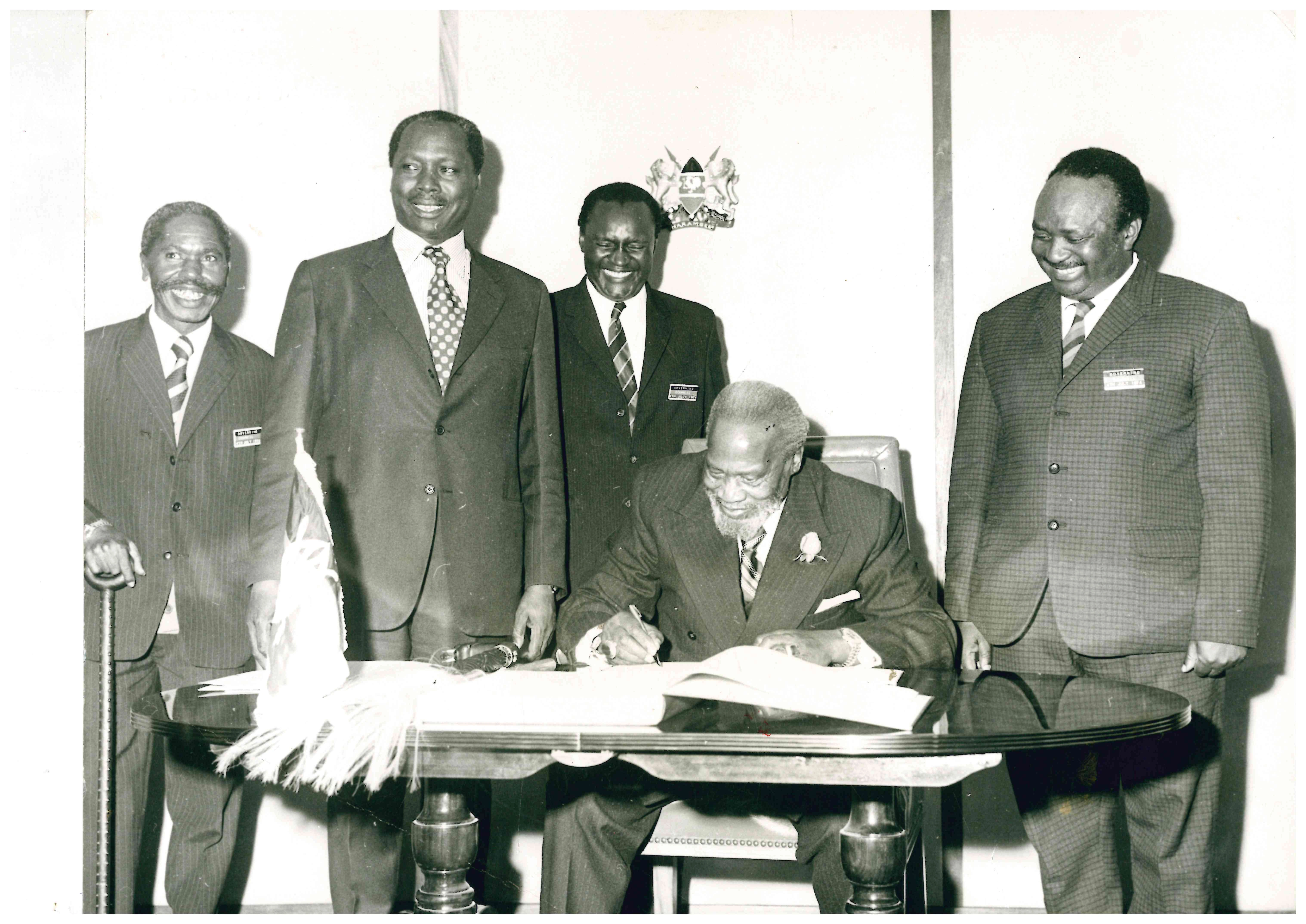 Sessional Paper No.10_President Jomo Kenyatta with VP Daniel Arap Moi and Ministers in 1974
