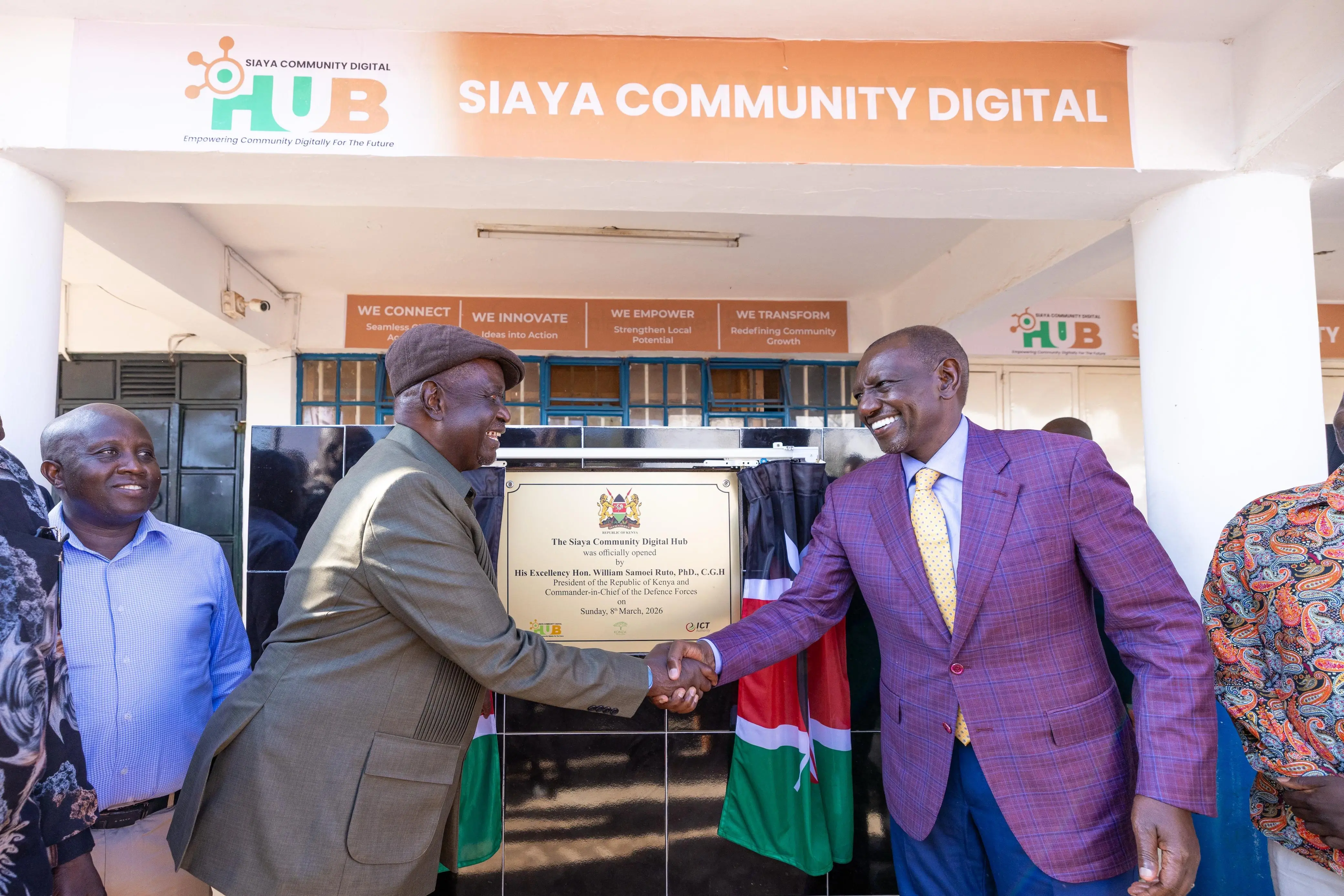 President William Ruto and ODM Party Oburu Odinga during the launch of the Siaya community Digital Hub_8.3.2026