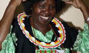 First Lady Mama Lucy Kibaki wears Ushanga from the Turkana community