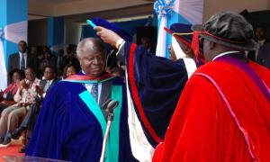 President Mwai Kibaki at a graduation event