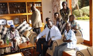 Mwai Kibaki with family