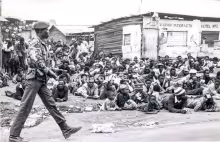 Failed coup attempt (1982)_Police Officer Manage Crowds during the Coup attempt in 1982