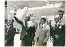 Spirit of Harambee_President Jomo Kenyatta with Vice President Daniel Moi Minister Tom Mboya and Attorney General Charles Njonjo at Harambee House Nairobi 1968