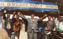 Rainbow coalition victory_NARC Rally endorse Mwai Kibaki as the Presidential Candidate at Uhuru Park in October 2002